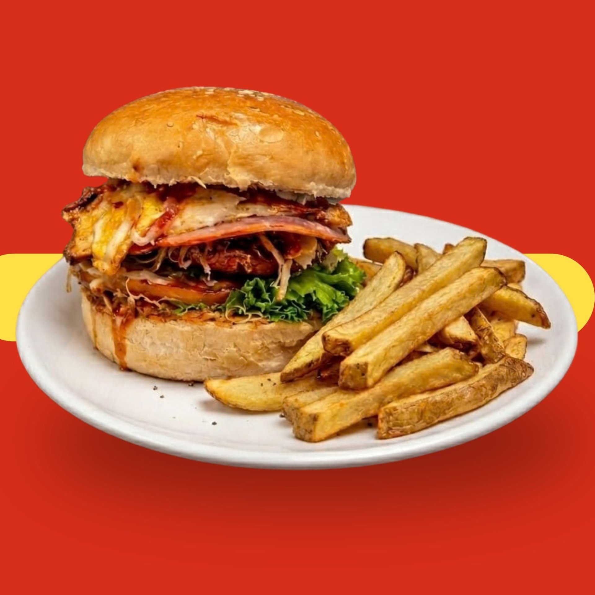 Hamburguesa De Carne + Papas fritas