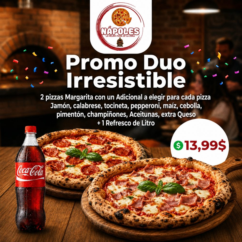Promo duo irresistible+refresco 1 litro