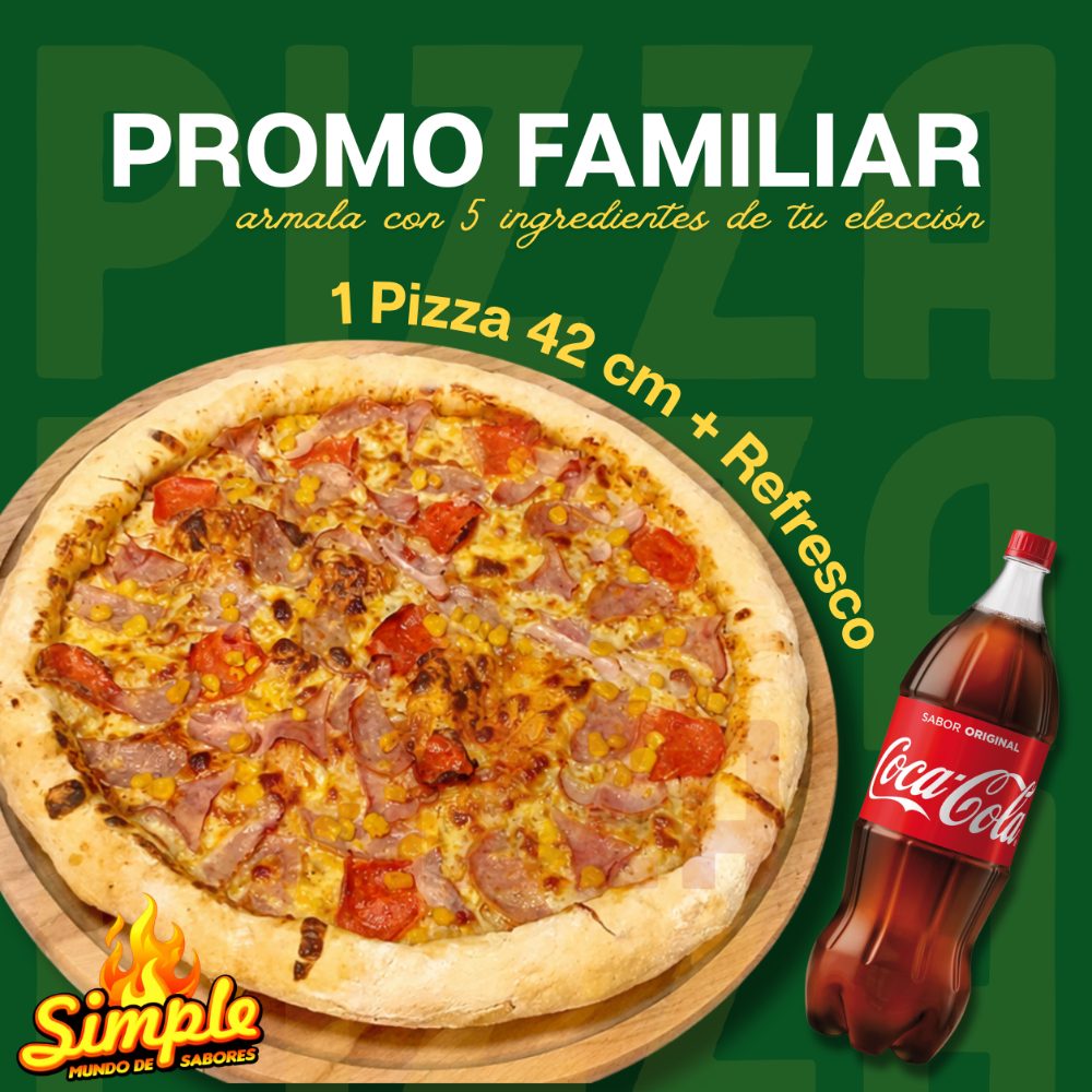 Promo Familiar 1 Pizza (42 cm) + Refresco