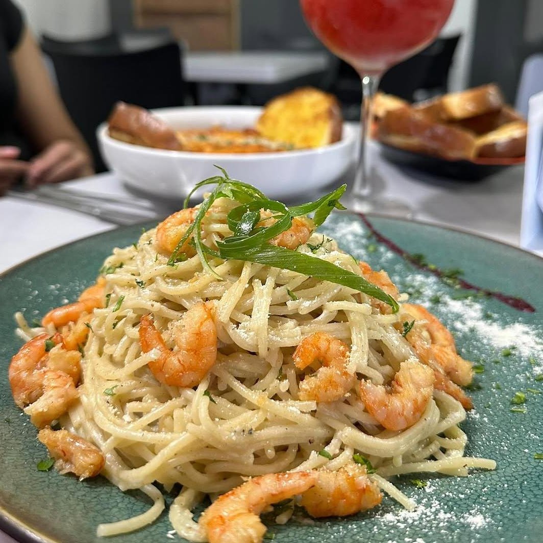 Pasta con camarones