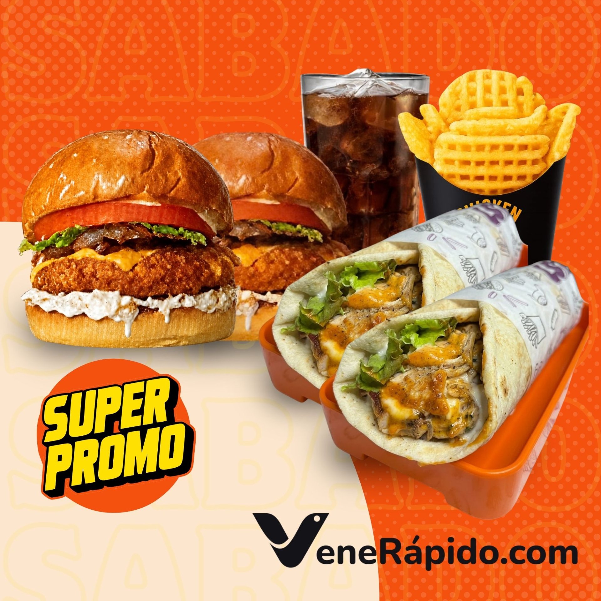 2 Krispi Especial + 1 krispiWarma + Papas + Refresco