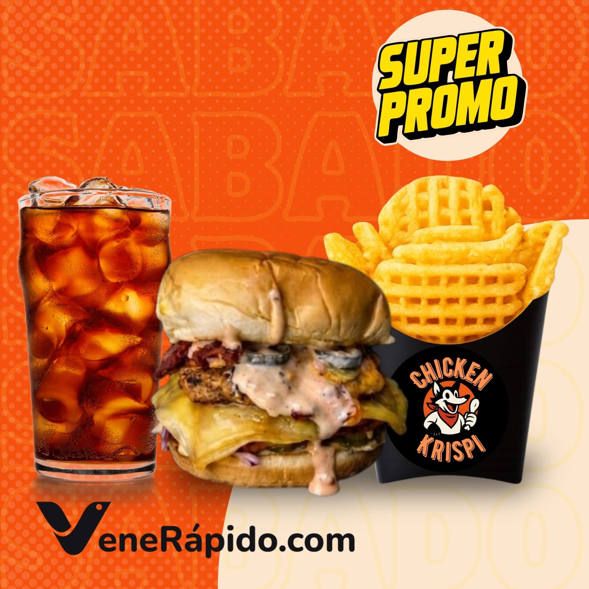 1 Smach Burguer + Papas + Refresco