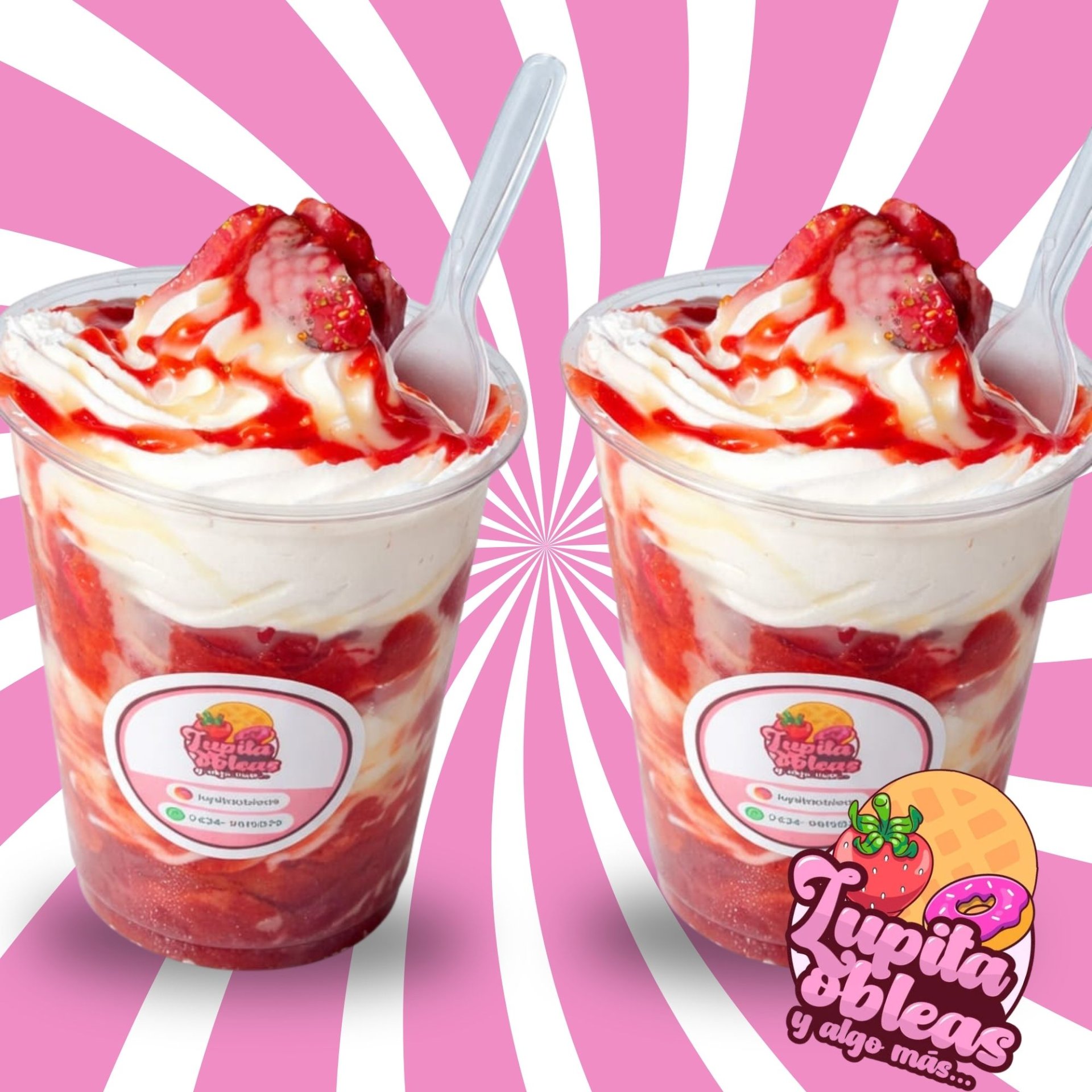 2 Fresa con crema de 12oz