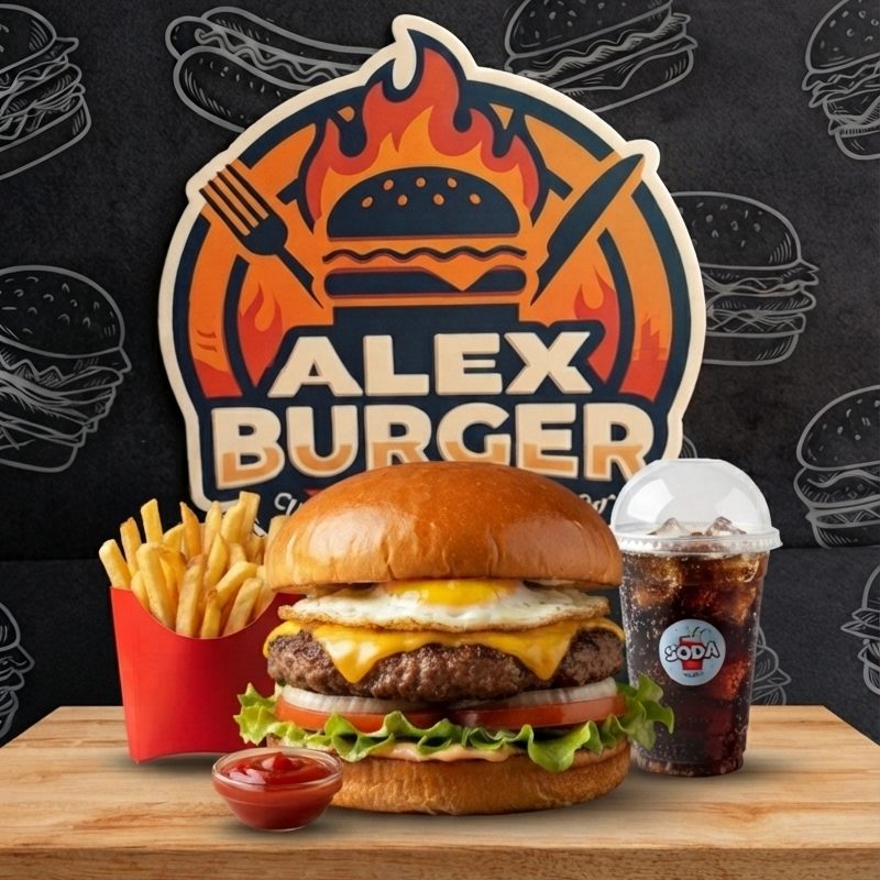 Combo de 1 hamburguesa+ papas y bebida de vaso