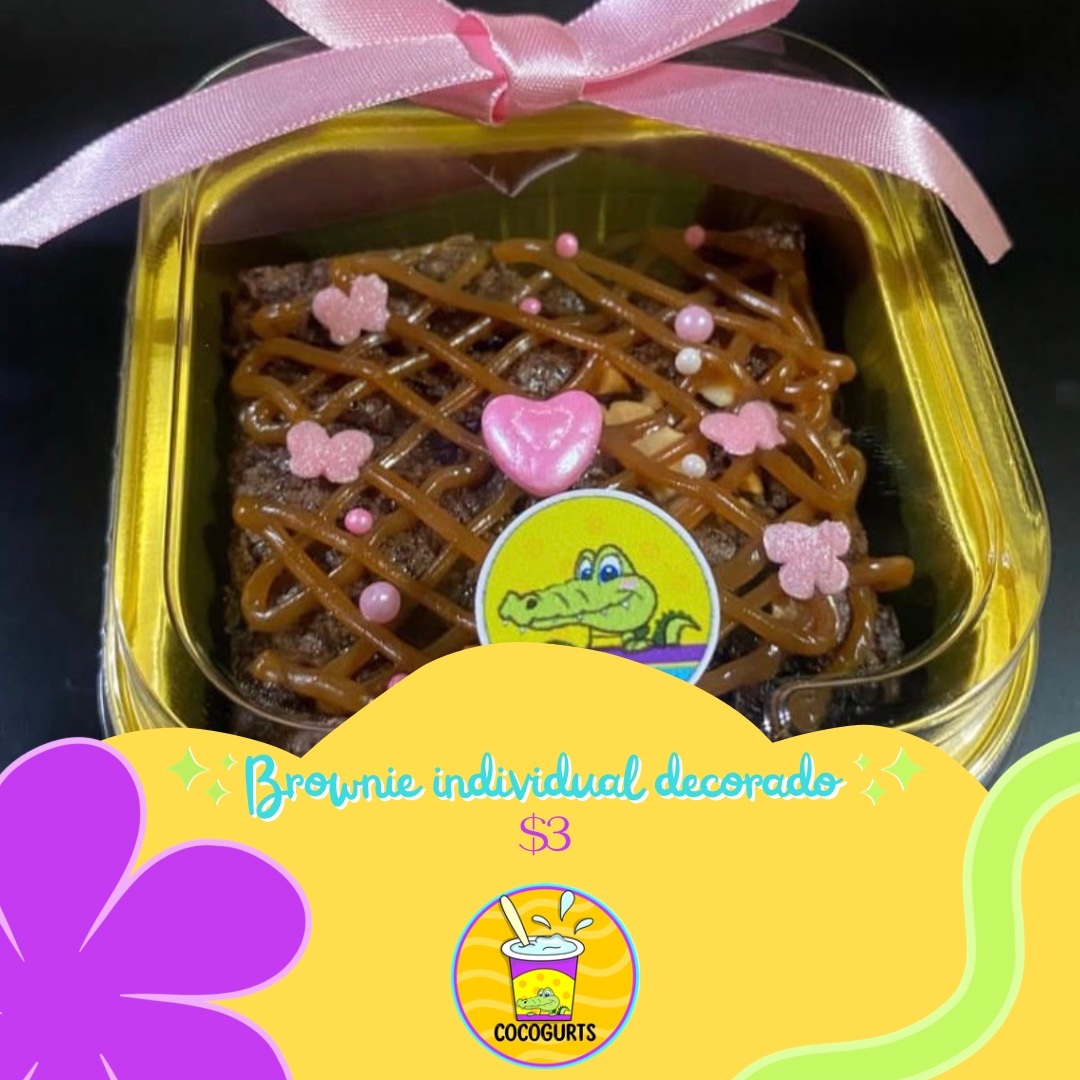 Brownie individual decorado