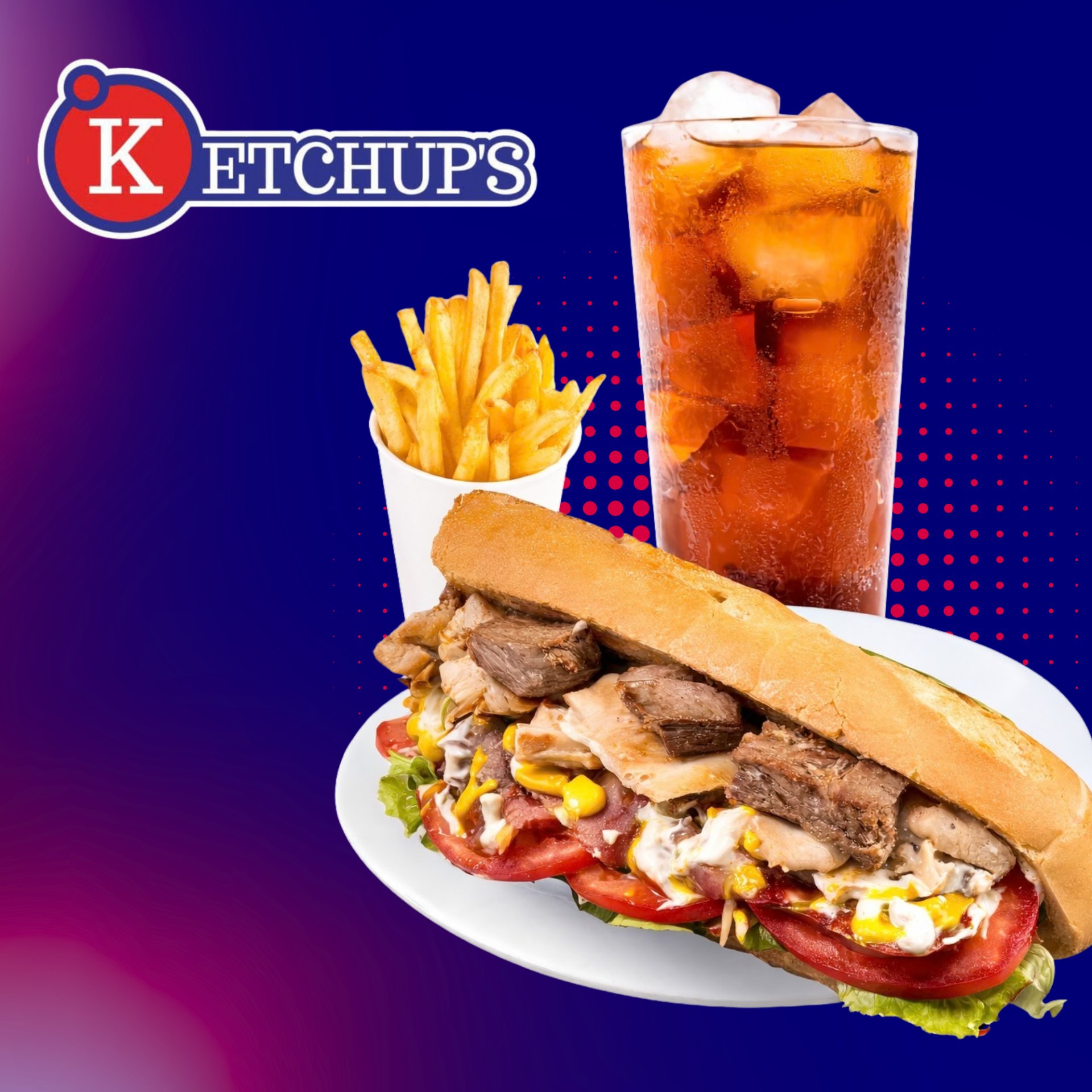 Pepito + Papas Fritas + 2 Bebidas