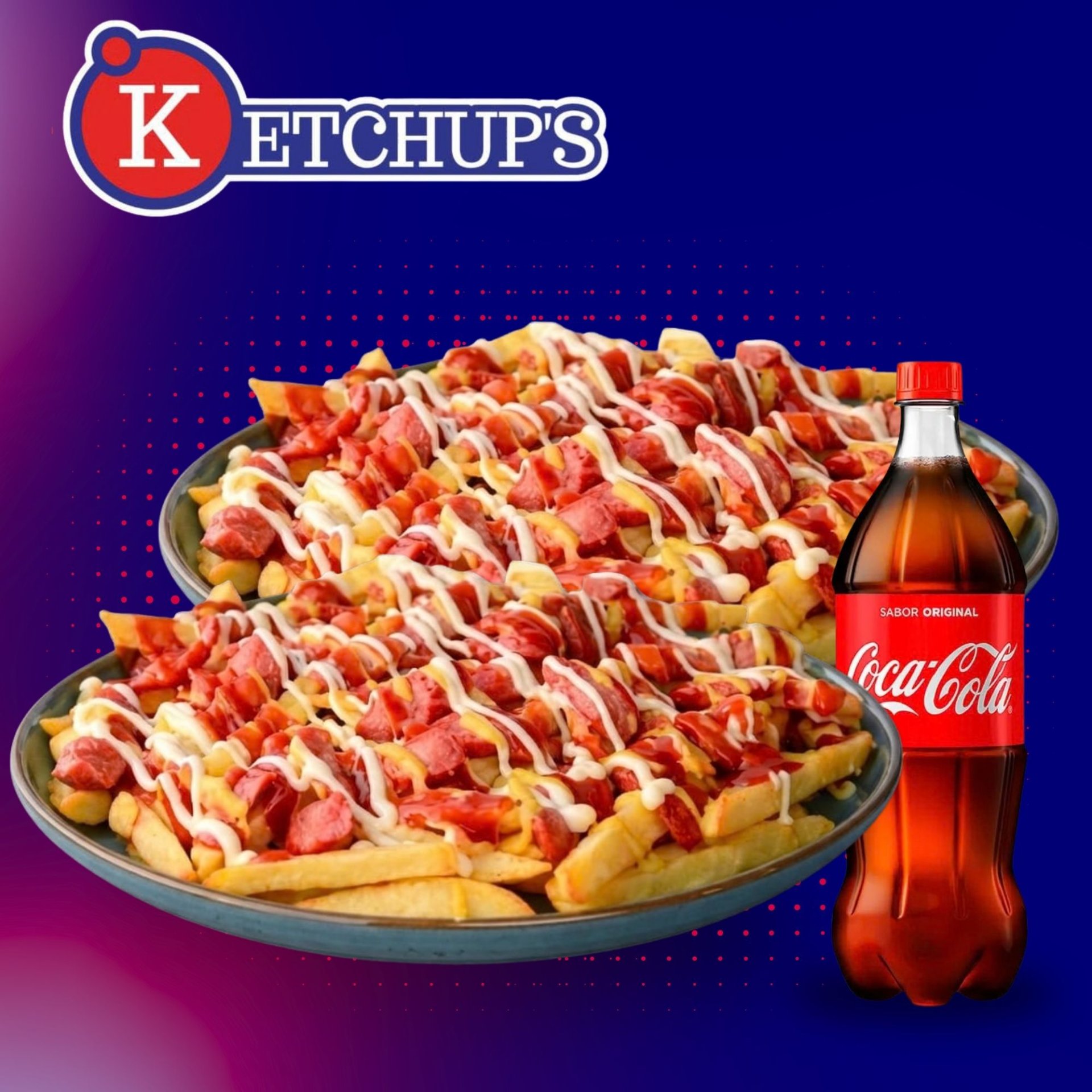 2 Salchipapas + 1 Bebida de 1LT